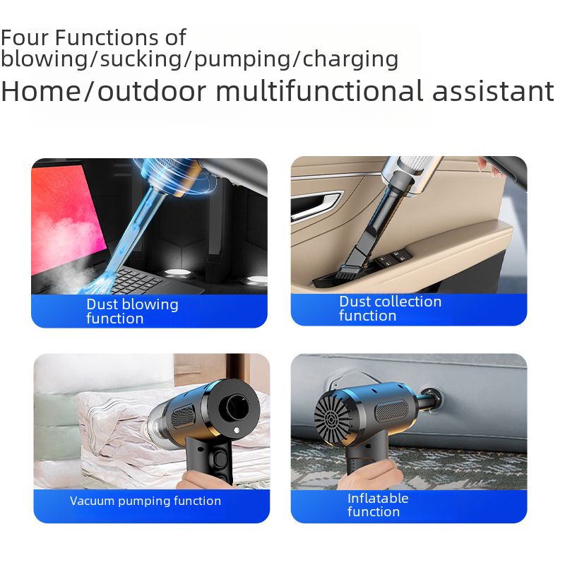 2-in-1 Portable Vacuum & Air Duster – 50,000 RPM
